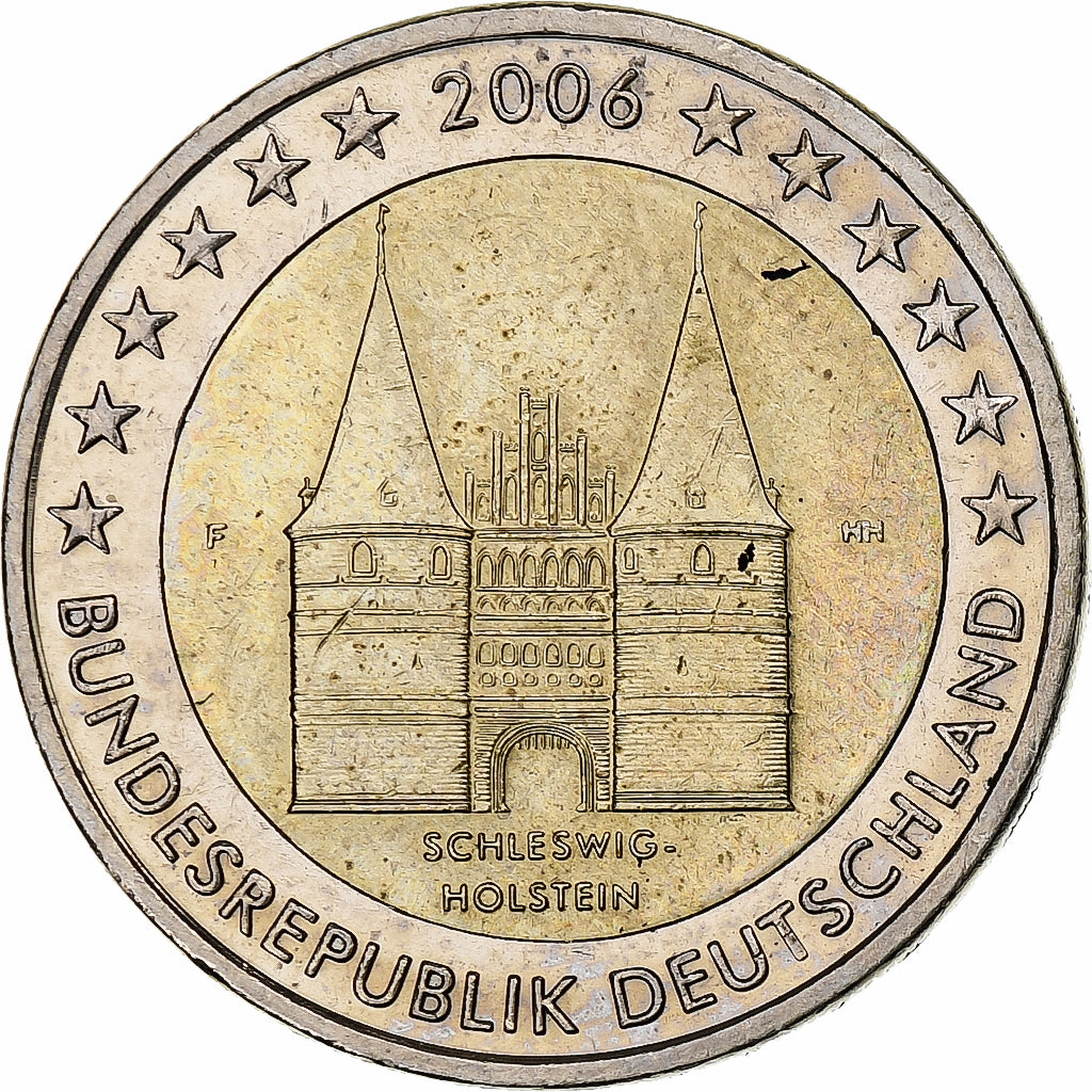 GERMANY - FEDERAL REPUBLIC, 2 Euro, Schleswig Holstein castle, 2006, Stuttgart