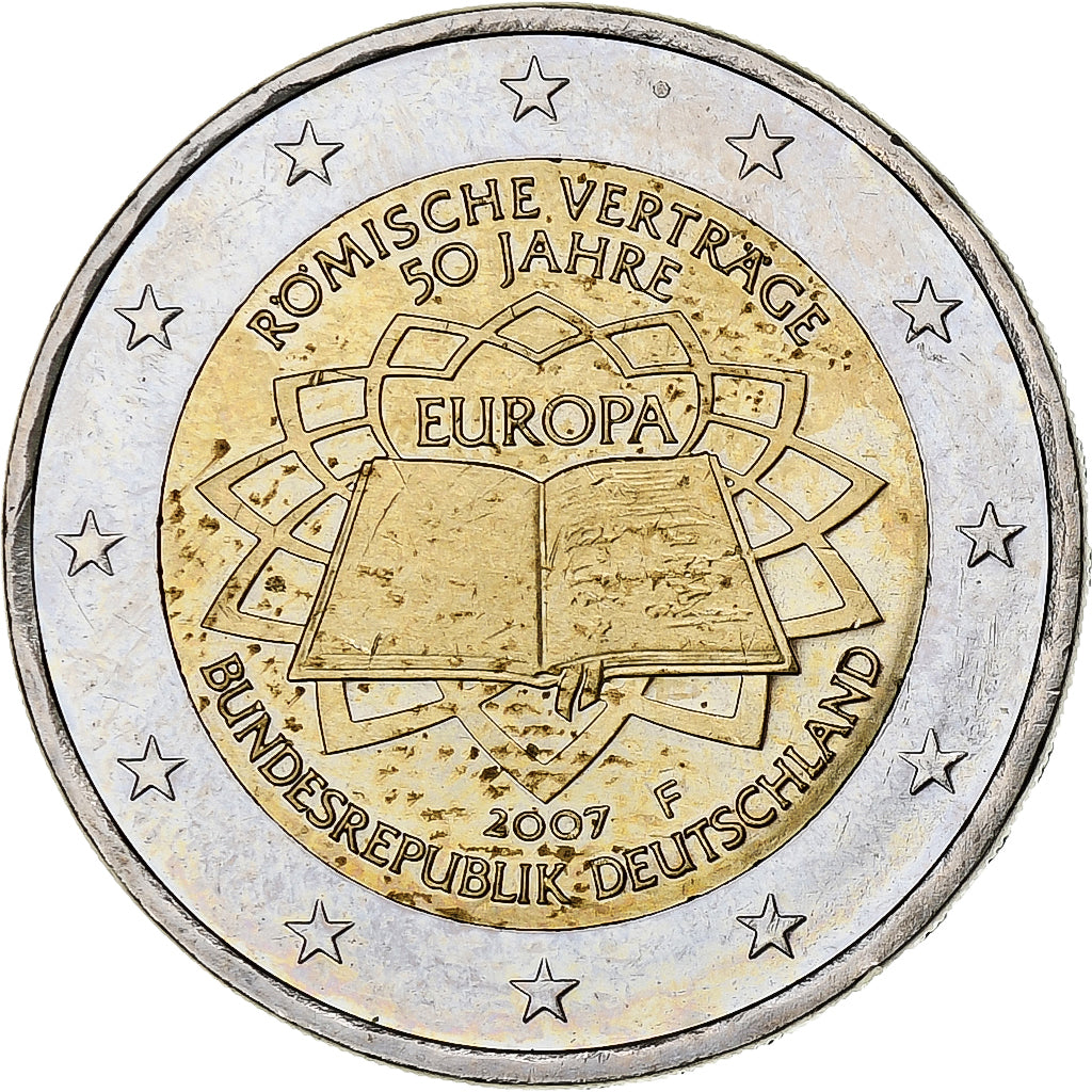 GERMANY - FEDERAL REPUBLIC, 2 Euro, Traité de Rome 50 ans, 2007, Stuttgart