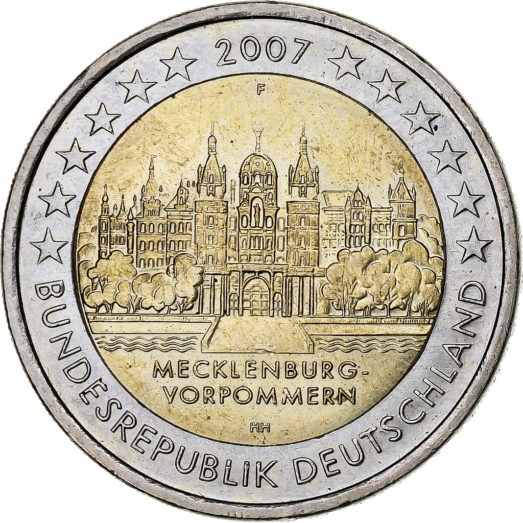 GERMANIA - REPUBBLICA FEDERALE, 2 Euro, Mecklembourg, 2007, Stuttgart, SPL-