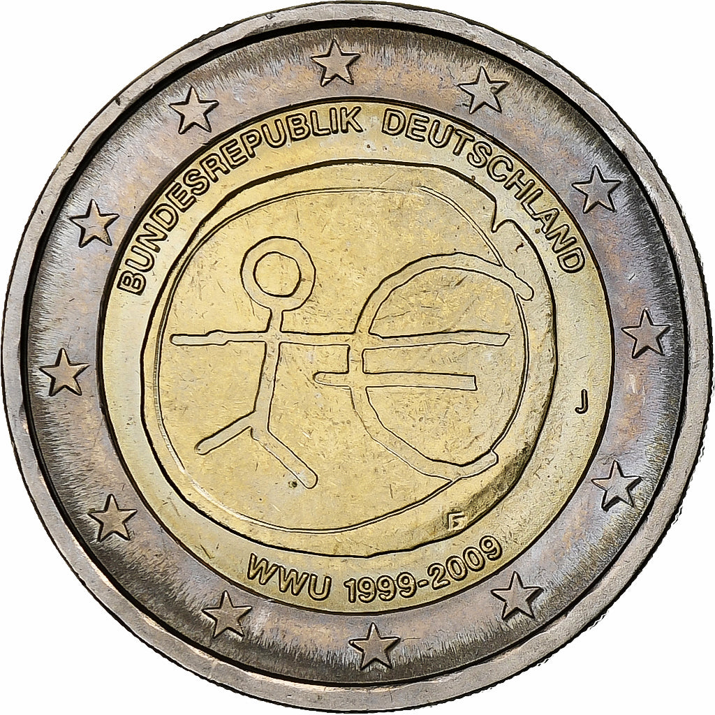 GERMANY - FEDERAL REPUBLIC, 2 Euro, EMU, 2009, Hambourg, MS(63), Bi-Metallic