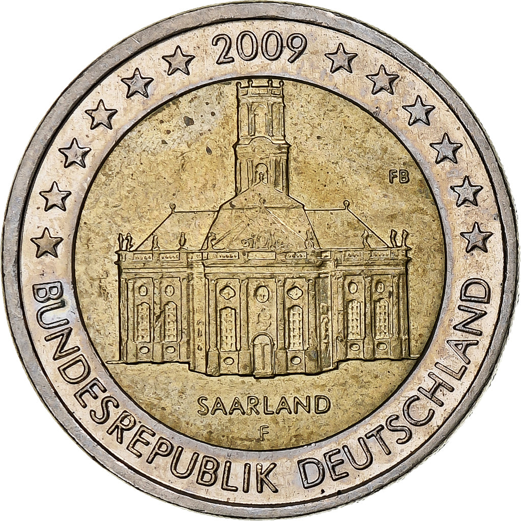 GERMANIA - REPUBBLICA FEDERALE, 2 Euro, Building in Saarland, 2009, Stuttgart