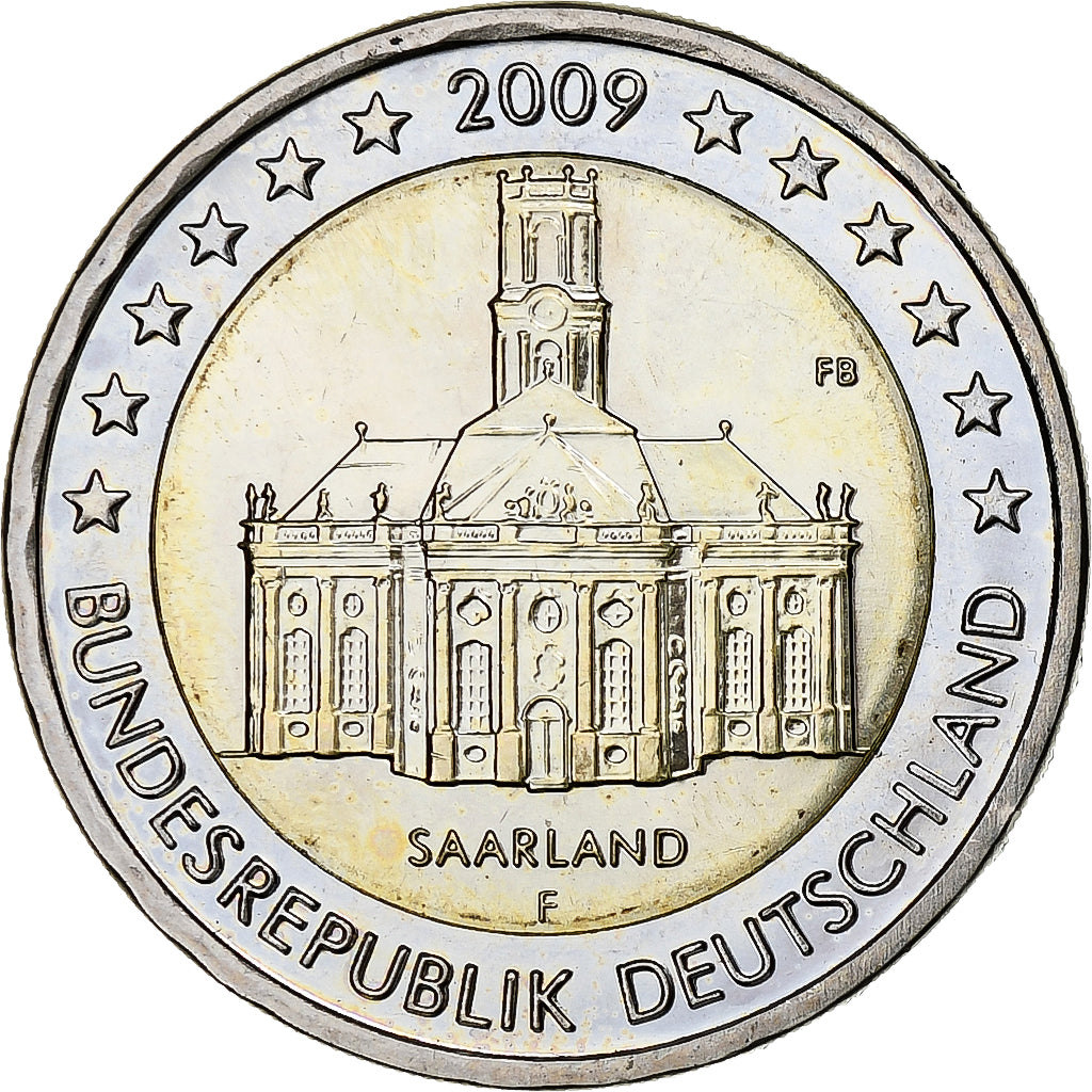 GERMANIA - REPUBBLICA FEDERALE, 2 Euro, Building in Saarland, 2009, Stuttgart