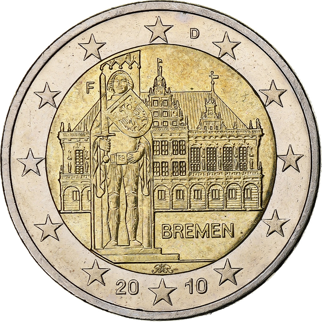 GERMANY - FEDERAL REPUBLIC, 2 Euro, Bremen, 2010, Stuttgart, AU(55-58)
