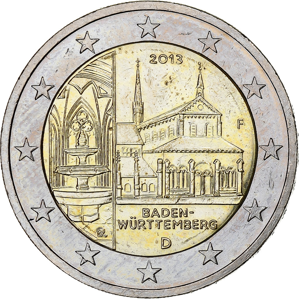 GERMANIA - REPUBBLICA FEDERALE, 2 Euro, Baden-Wurttenberg, Maulbrunn Cloister