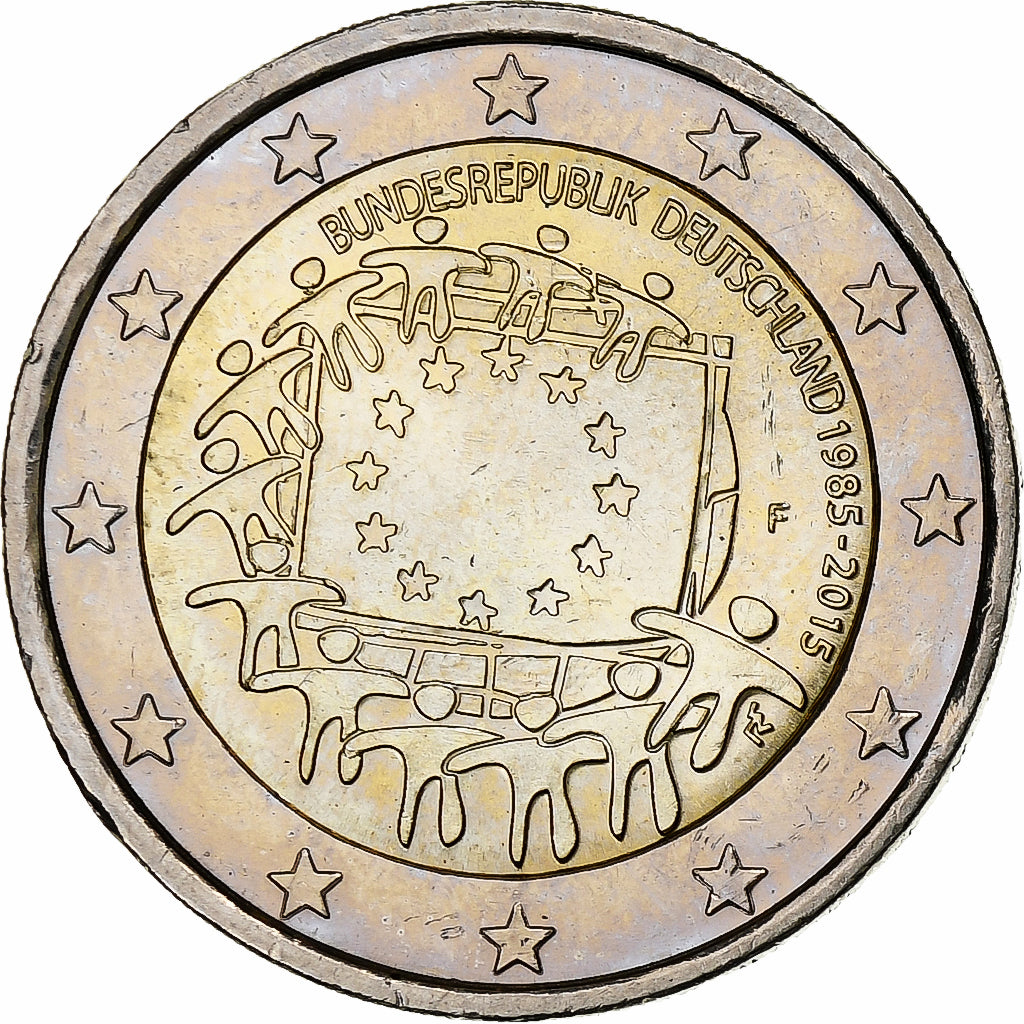 Germania, 2 Euro, 2015, Stuttgart, 30 ans   Drapeau européen, SPL