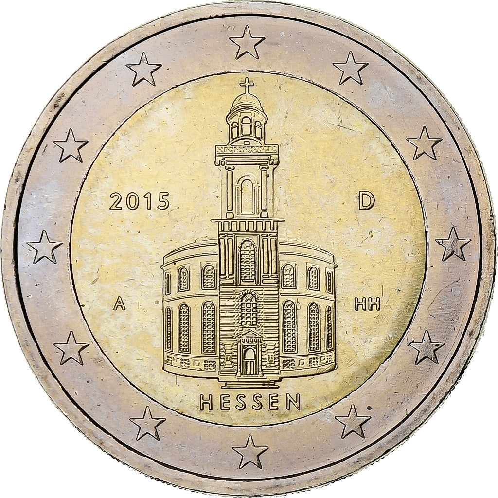 Germania, 2 Euro, Hessen, 2015, Berlin, SPL, Bi-metallico, KM:New
