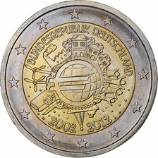 Germany, 2 Euro, 10 ans de l'Euro, 2012, Hambourg, MS(63), Bi-Metallic