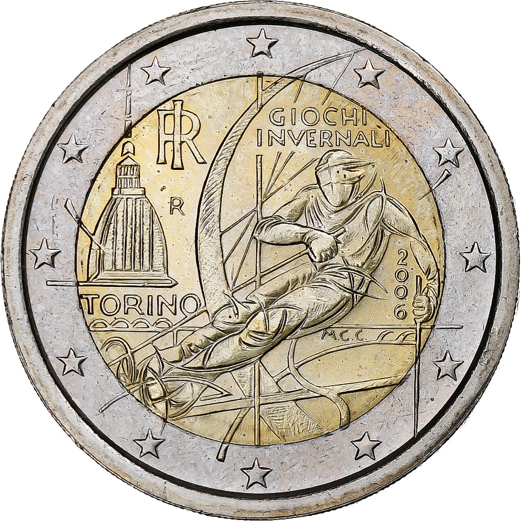Italy, 2 Euro, Jeux olympiques de Turin, 2006, Rome, MS(63), Bi-Metallic, KM:246