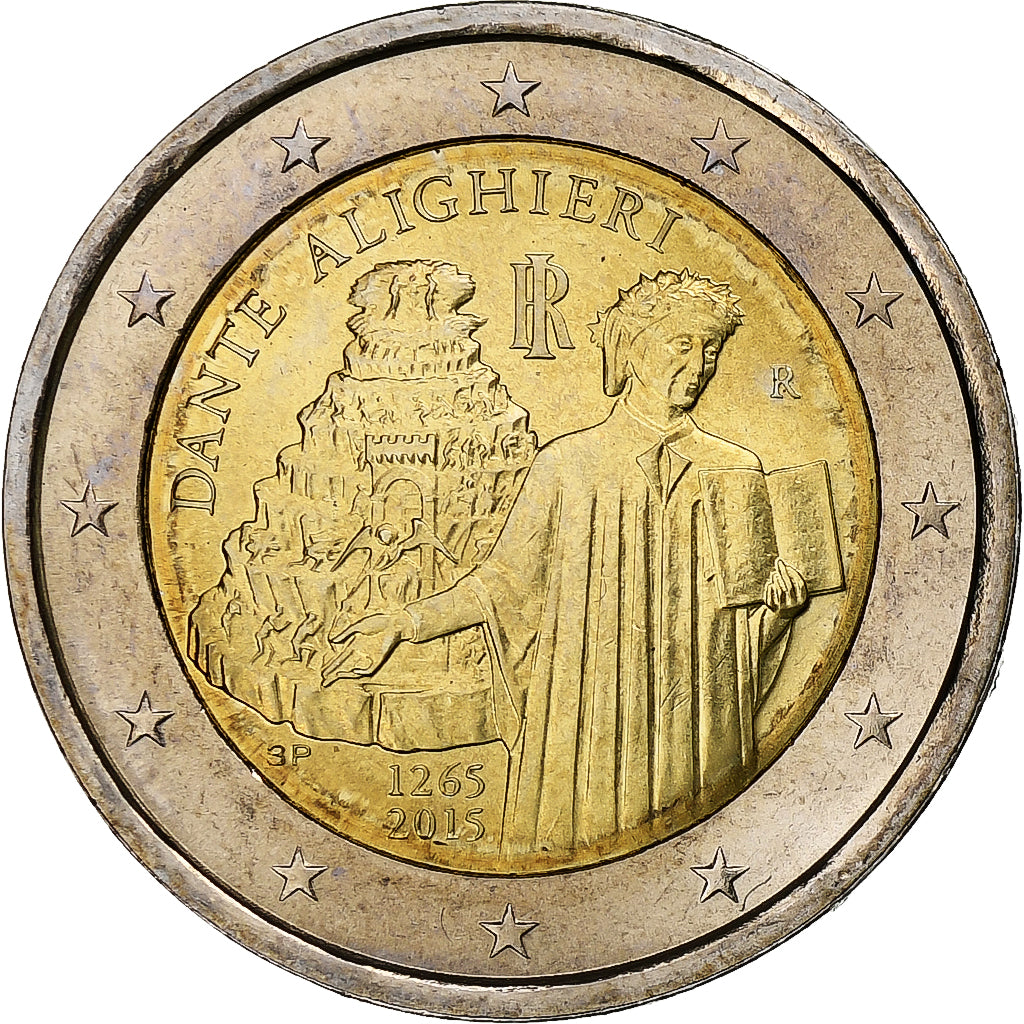 Italy, 2 Euro, Dante Alighieri, 2015, MS(63), Bi-Metallic