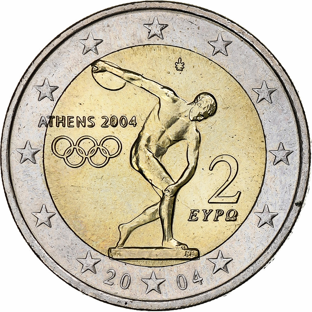Greece, 2 Euro, Jeux Olympiques d'Athènes, 2004, Athens, MS(63), Bi-Metallic