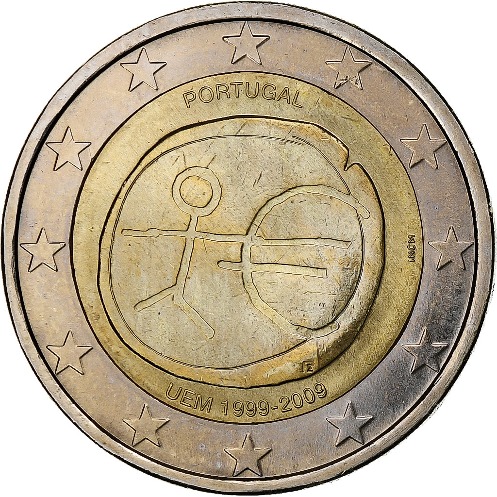 Portogallo, 2 Euro, European Monetary Union, 10th Anniversary, 2009, Lisbon