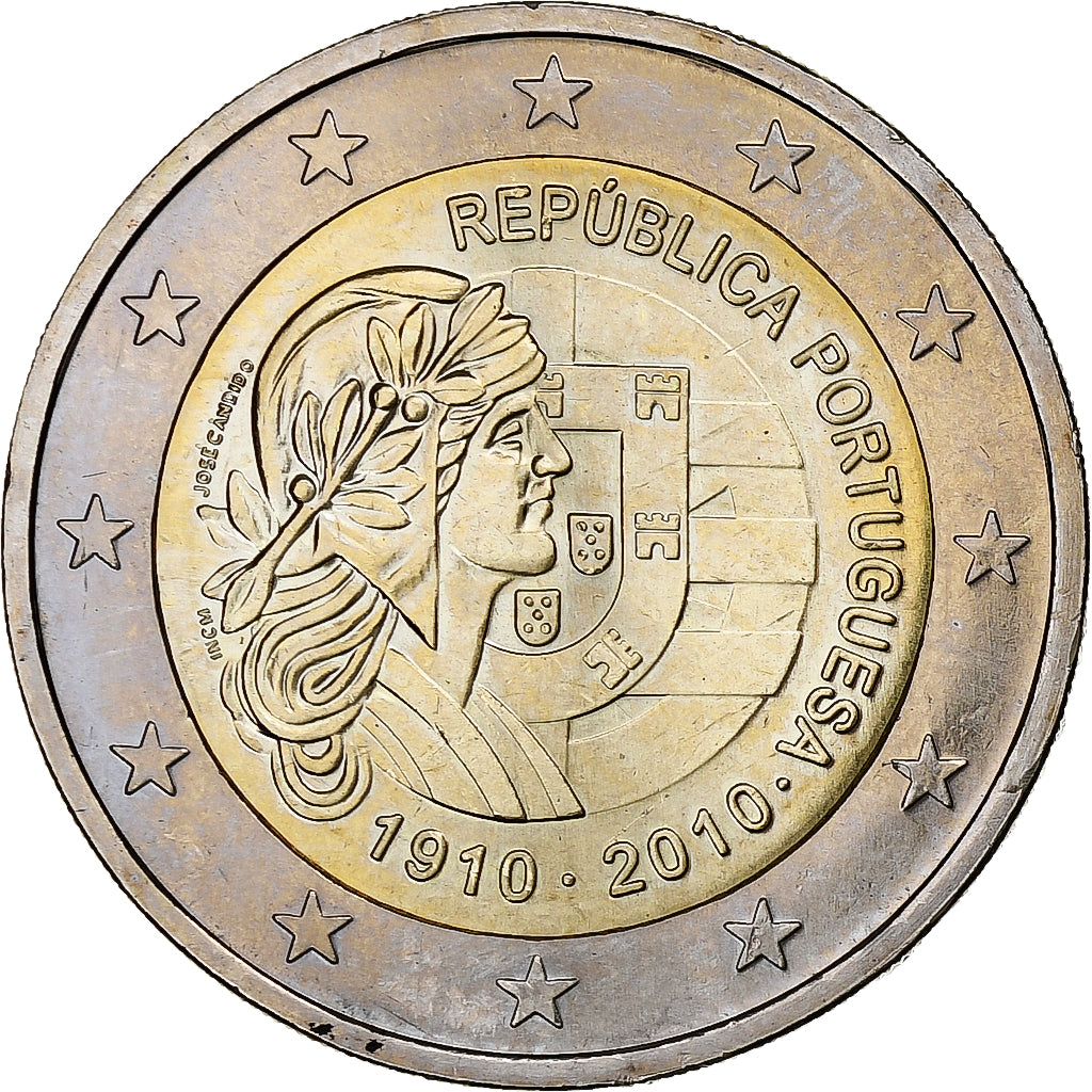 Portugal, Portuguese Republic, 100th Anniversary, 2 Euro, 2010, Lisbon, SC