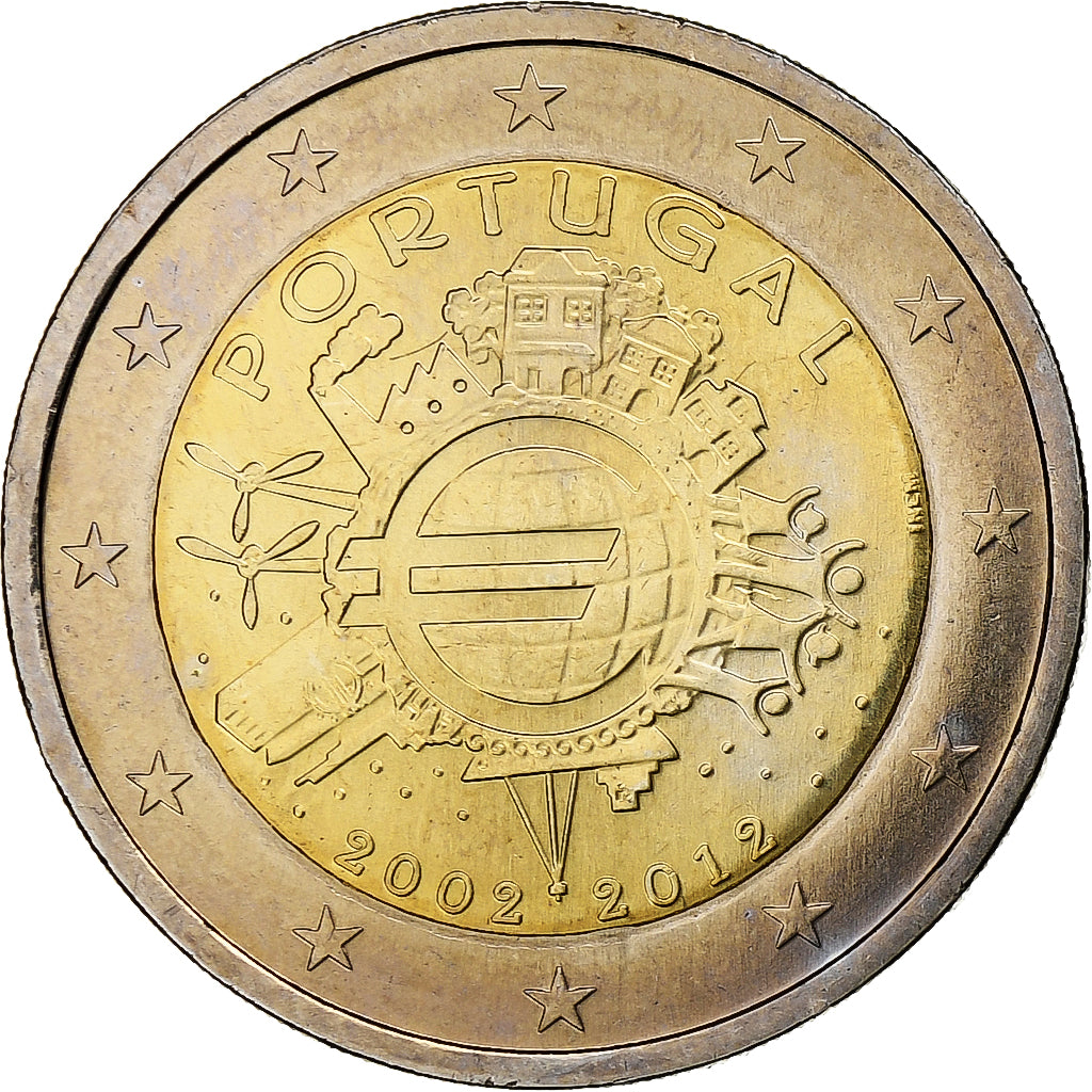 Portugal, 2 Euro, 10 ans de l'Euro, 2012, Lisbon, UNZ, Bi-Metallic, KM:812