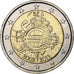 Belgium, 2 Euro, 2012, 10 ANS DE L'EURO, AU(55-58), Bi-Metallic