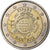 Hiszpania, 2 Euro, 10 years euro, 2012, Madrid, MS(63), Bimetaliczny, KM:1252