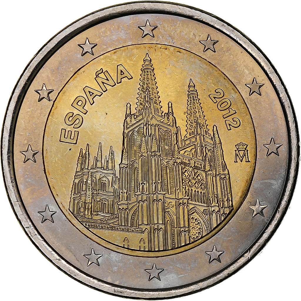 Spanien, 2 Euro, burgos cathedral, 2012, Madrid, UNZ, Bi-Metallic, KM:1254