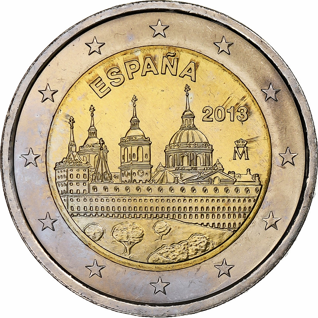 España, 2 Euro, Escurial, 2013, Madrid, SC, Bimetálico, KM:1151