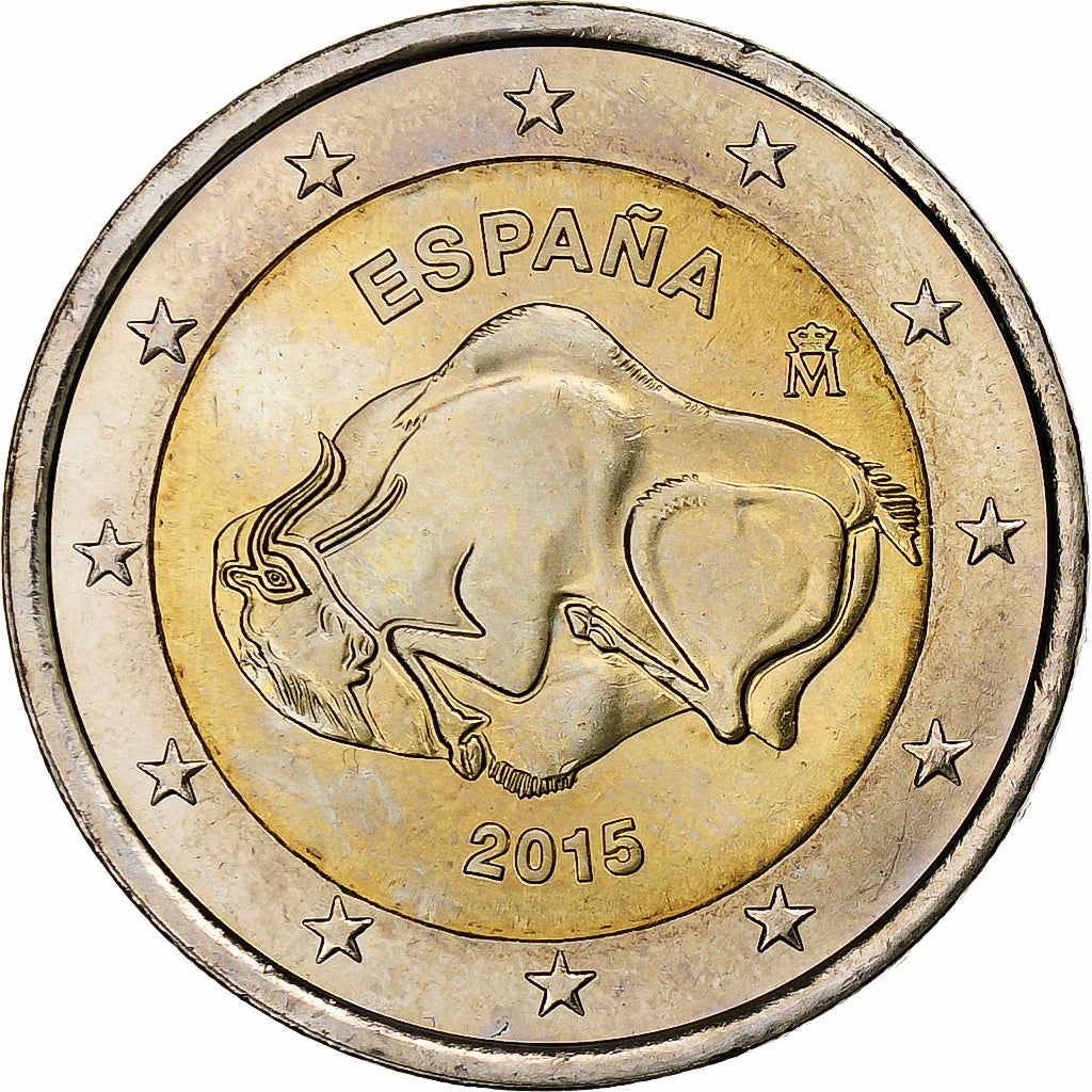 Espagne, 2 Euro, Grotte d'Altamira, 2015, Madrid, SPL, Bimétallique