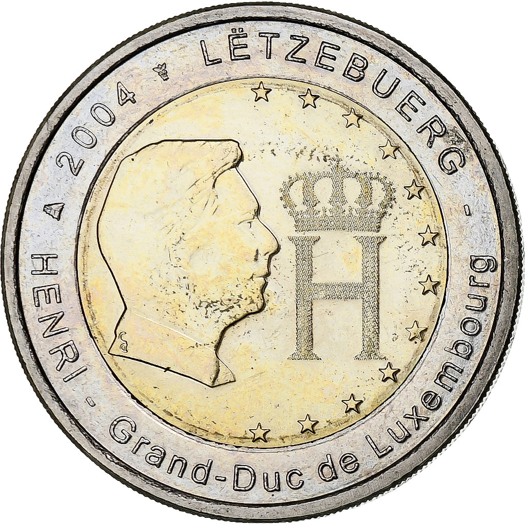 Luxembourg, 2 Euro, Grand Duc Henri et monogramme, 2004, Utrecht, MS(60-62)