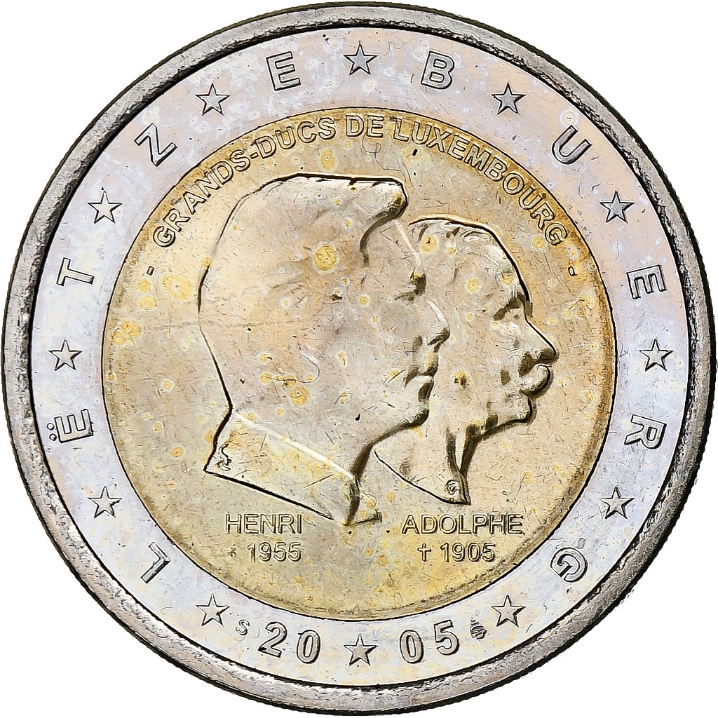 Luxemburgo, 2 Euro, Henri, Adolphe, 2005, Utrecht, EBC+, Bimetálico, KM:87