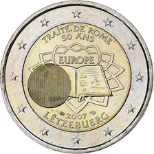 Luxembourg, 2 Euro, Traité de Rome 50 ans, 2007, Paris, MS(60-62), Bi-Metallic