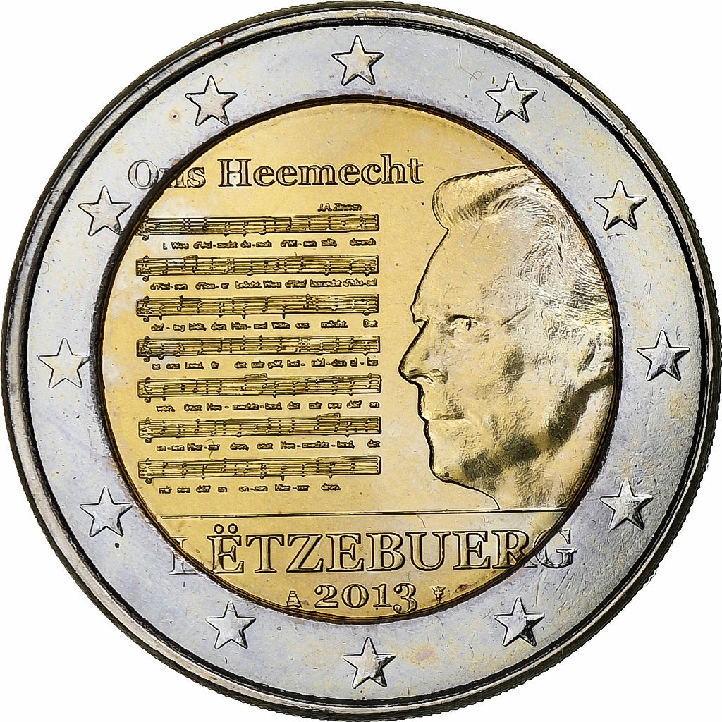 Luxembourg, 2 Euro, Hymne National, 2013, MS(63), Bi-Metallic