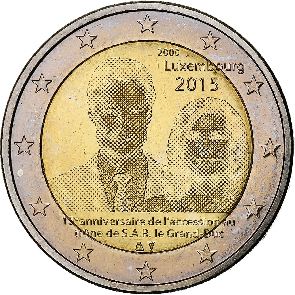 Luxemburg, 2 Euro, 15ème anniversaire de l’accession au trône, 2015