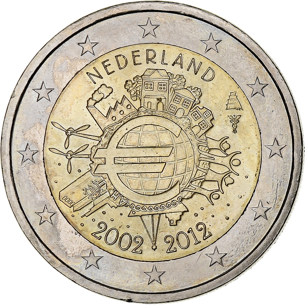 Paesi Bassi, 2 Euro, 10 ans de l'Euro, 2012, Utrecht, SPL-, Bi-metallico