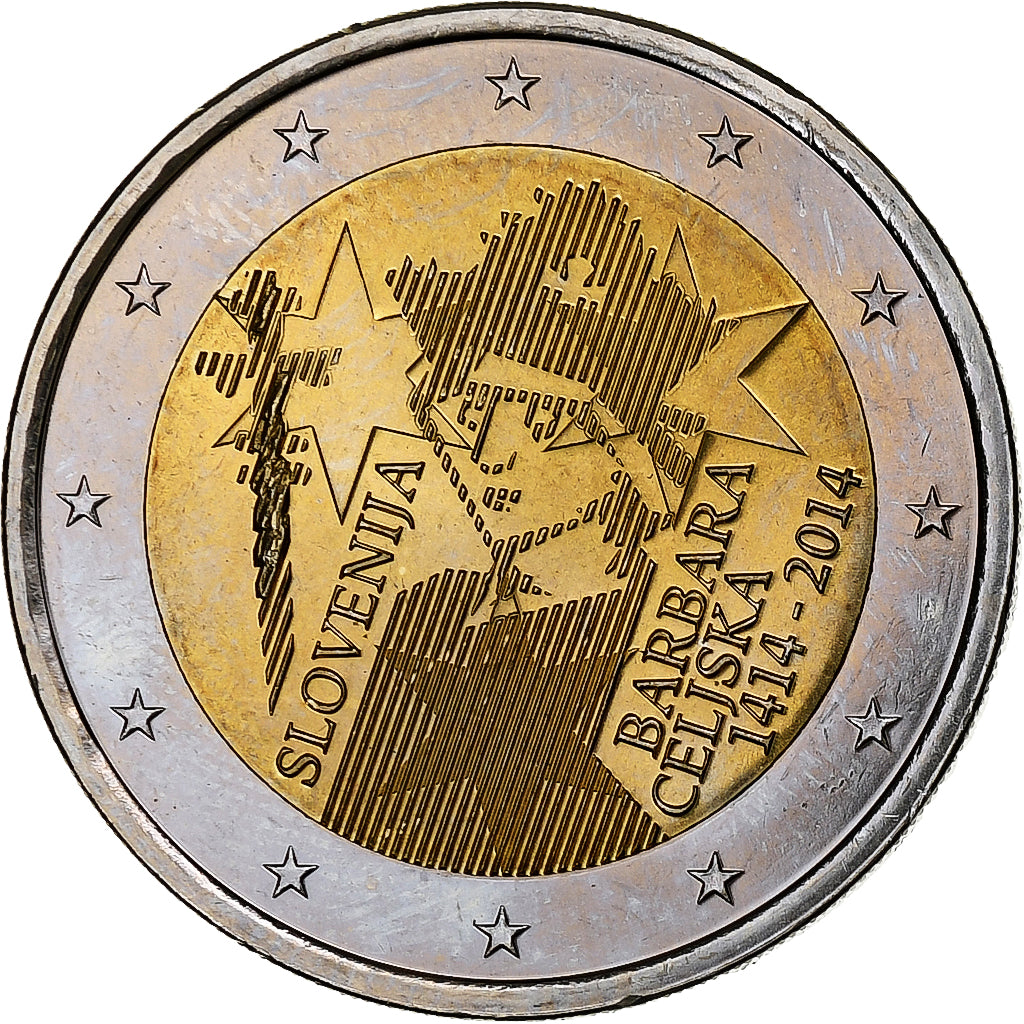 Slovenië, 2 Euro, Barbara Celiska, 2014, UNC-, Bi-Metallic, KM:New