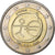 Chipre, 2 Euro, 10 years euro, 2009, MS(63), Bimetálico, KM:89