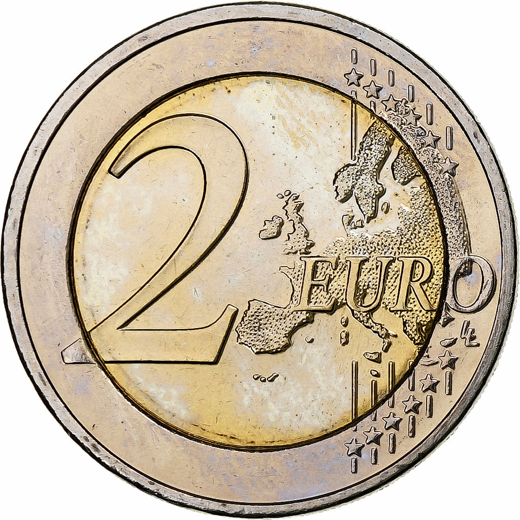 Cypr, 2 Euro, 10 ans de l'Euro, 2012, MS(63), Bimetaliczny