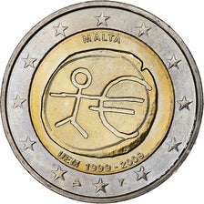 Malta, 2 Euro, E.M.U., 10th Anniversary, 2009, Paris, MS(63), Bi-Metallic