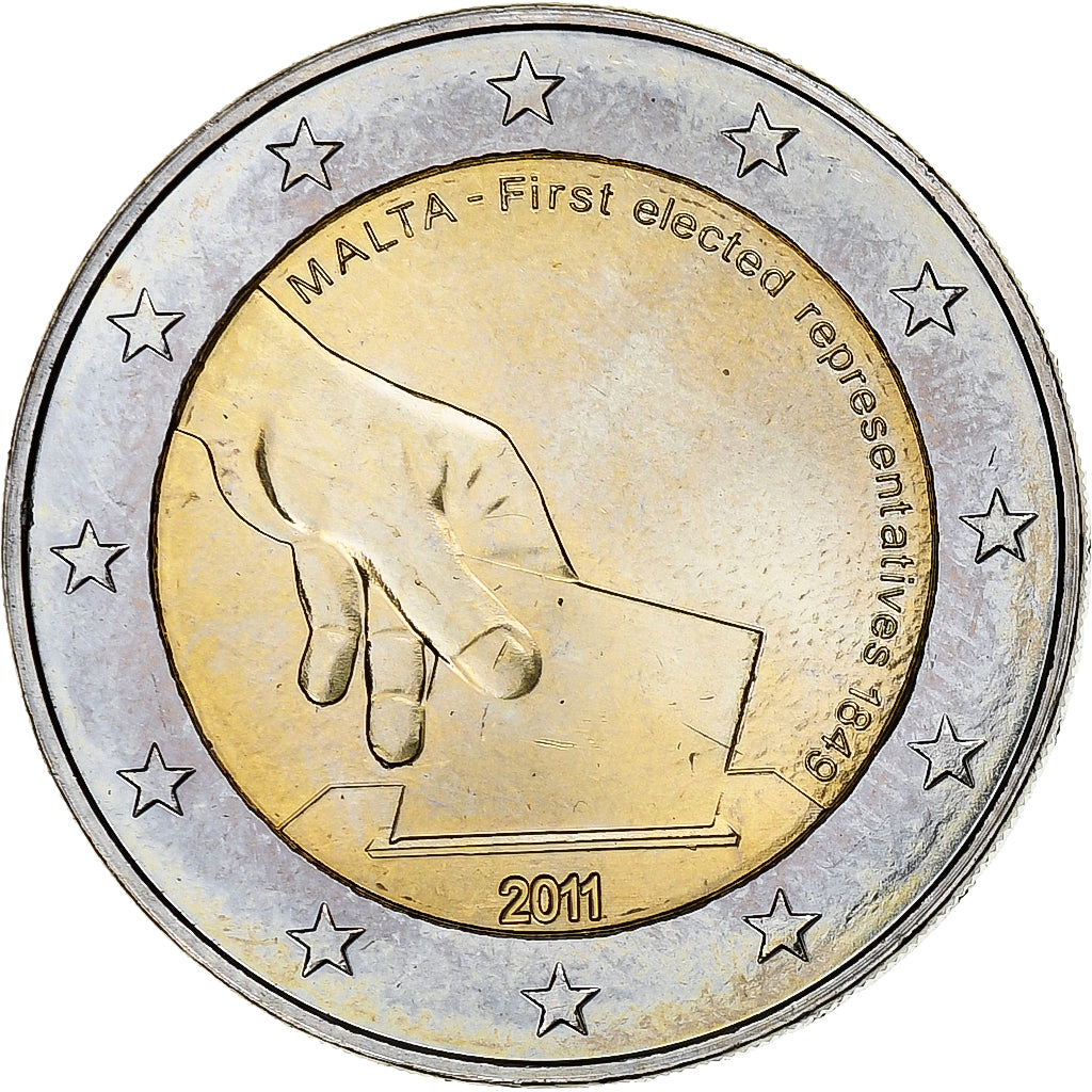 Malte, 2 Euro, Premières élections 2011, 2011, Paris, SPL, Bimétallique