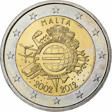 Malte, 2 Euro, 10 ans de l'Euro, 2012, SUP+, Bimétallique, KM:139