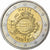 Malta, 2 Euro, 10 ans de l'Euro, 2012, MS(60-62), Bimetálico, KM:139