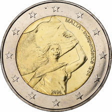 Malta, 2 Euro, 50 ans de l'indépendance, 2014, Paris, MS(63), Bi-Metallic