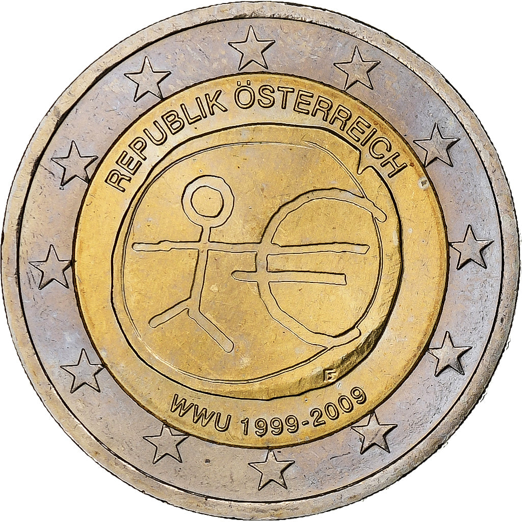 Austria, 2 Euro, 10 ans de l'Euro, 2009, Vienna, MS(63), Bi-Metallic, KM:3175