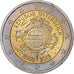 Austria, 2 Euro, 10 ans de l'Euro, 2012, MS(63), Bimetaliczny