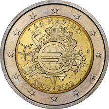 San Marino, 2 Euro, 10 ans de l euro, 2012, Rome, UNZ, Bi-Metallic, KM:519