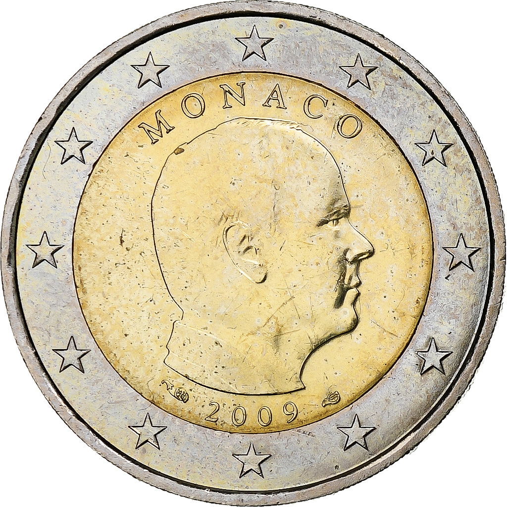 Monaco, 2 Euro, Prince Albert II, 2009, MS(60-62), Bi-Metallic, KM:195