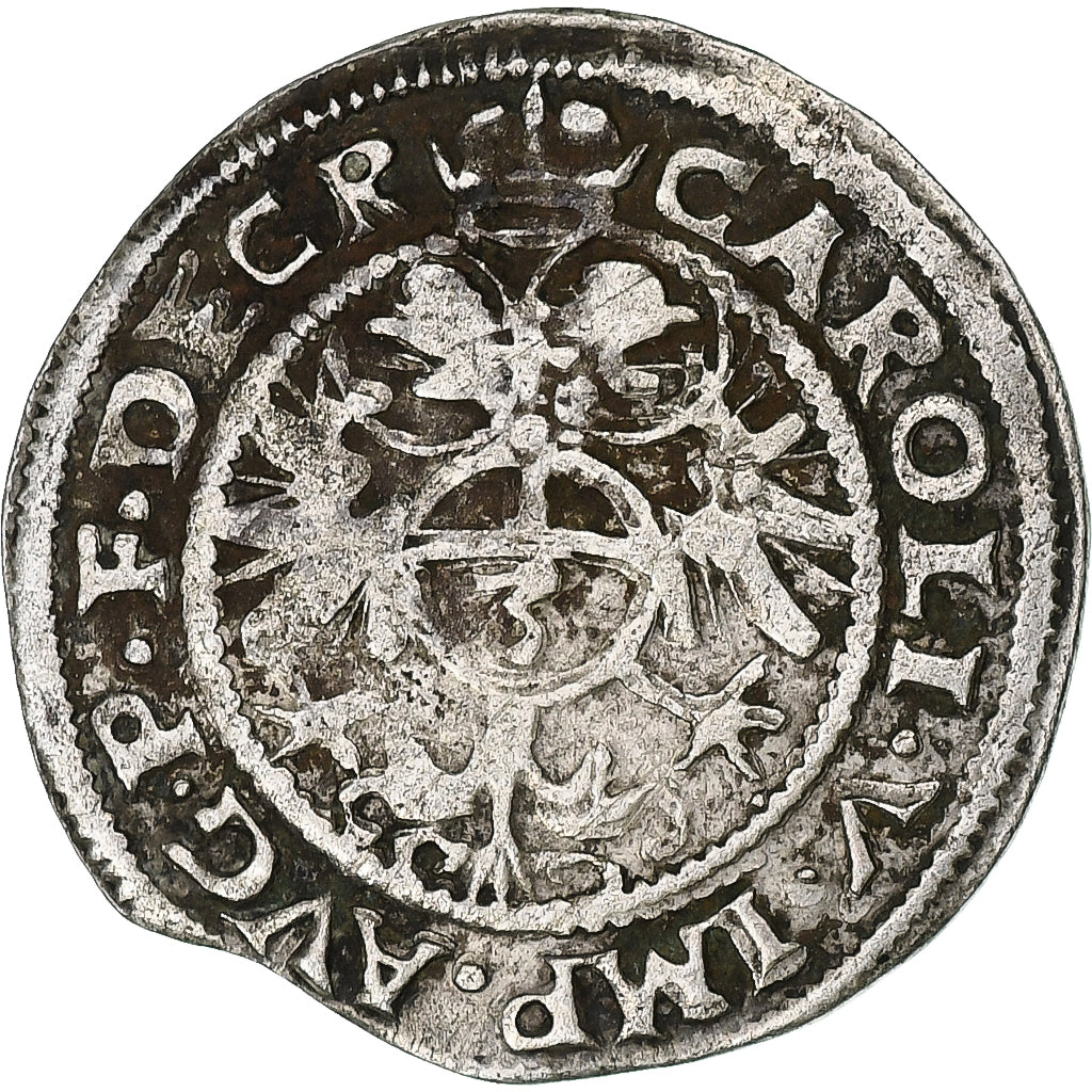 Moneta, Stati tedeschi, Ville de Isny, 3 Kreuzer, 1555, MB+, Argento