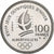 Coin, France, Alpine skiing, 100 Francs, 1989, Albertville 92, MS(63), Silver