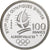 Moeda, França, Speed skaters, 100 Francs, 1990, Albertville 92, MS(65-70)