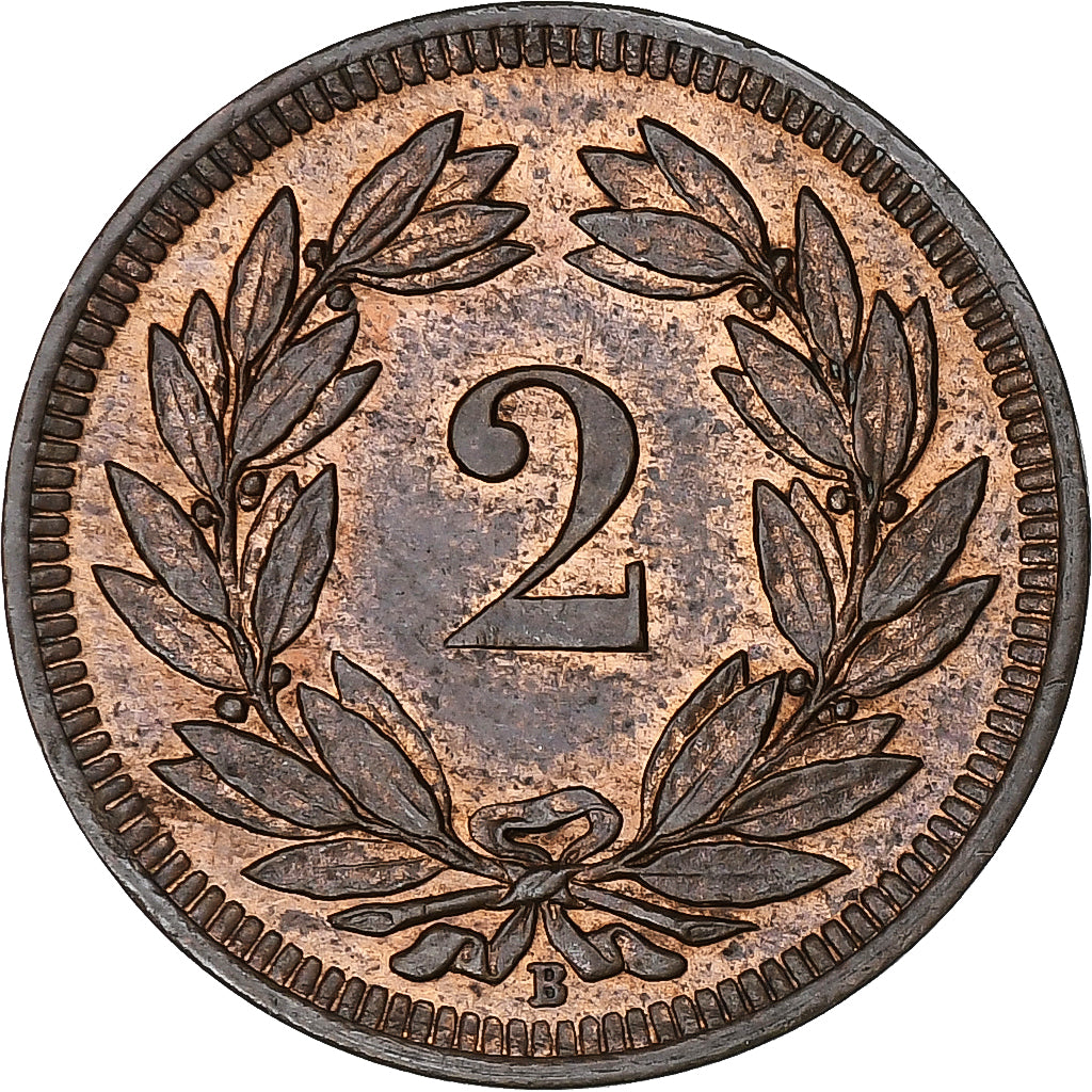 Moneta, Szwajcaria, 2 Rappen, 1907, Bern, AU(50-53), Brązowy, KM:4.2