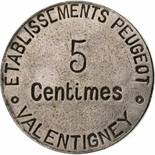 Monnaie, France, Etablissements Peugeot, Valentigney, Valentigney, 5 Centimes