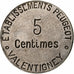 Moeda, França, Etablissements Peugeot, Valentigney, Valentigney, 5 Centimes