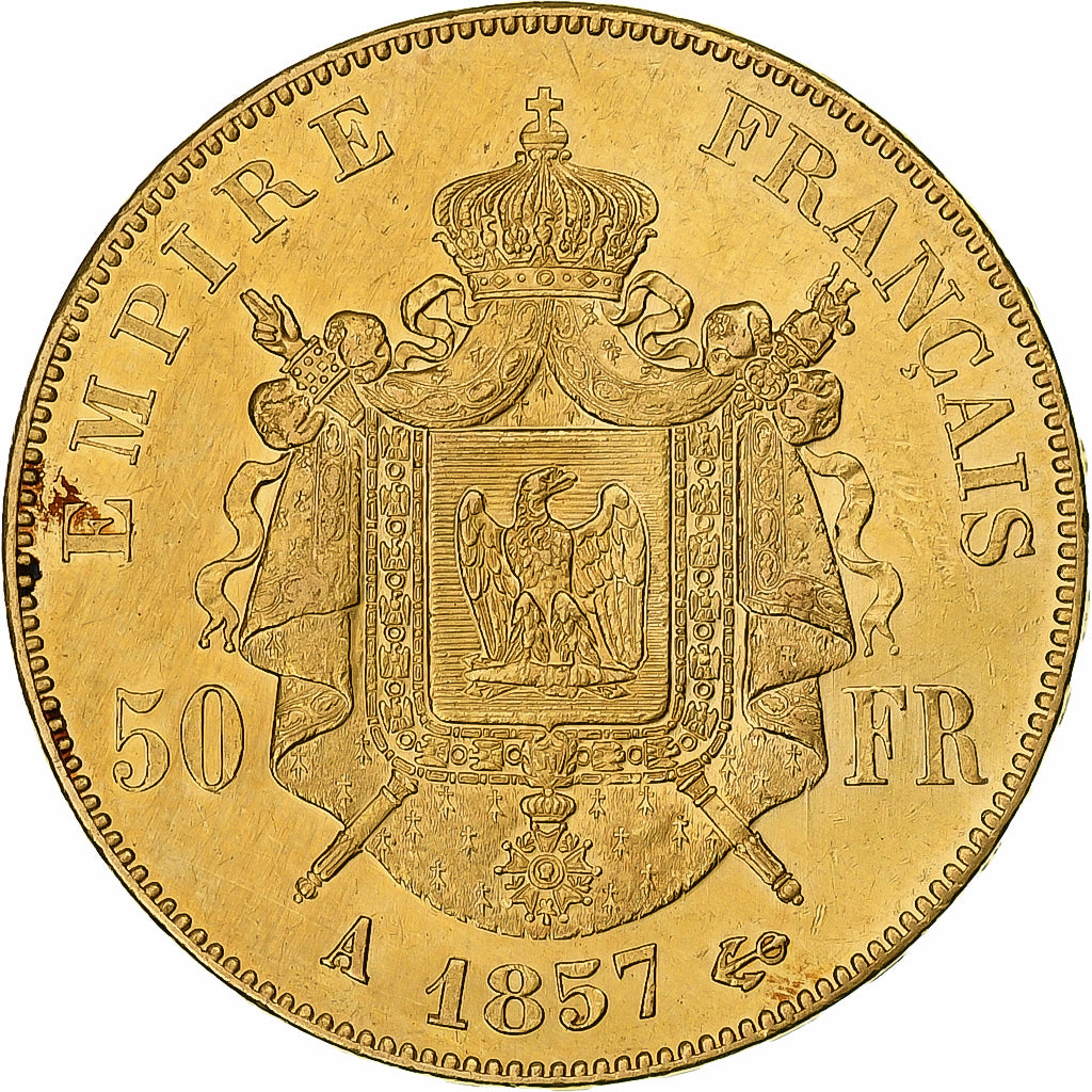 Munten, Frankrijk, Napoleon III, Napoléon III, 50 Francs, 1857, Paris, ZF+