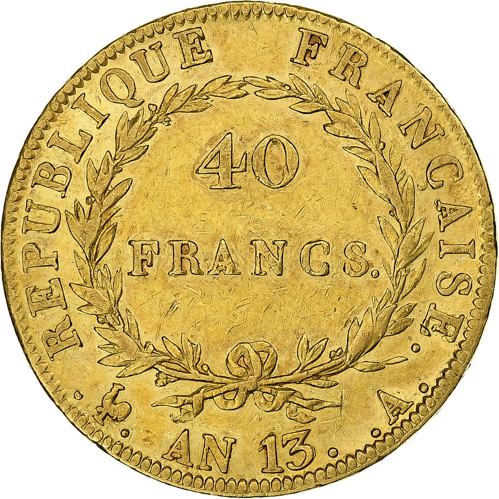 Münze, Frankreich, Napoleon I, 40 Francs, AN 13, Paris, SS, Gold, KM:664.1, Le