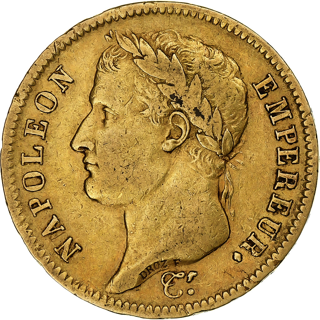Moneda, Francia, Napoleon I, 40 Francs, 1811, Paris, MBC, Oro, KM:696.1, Le