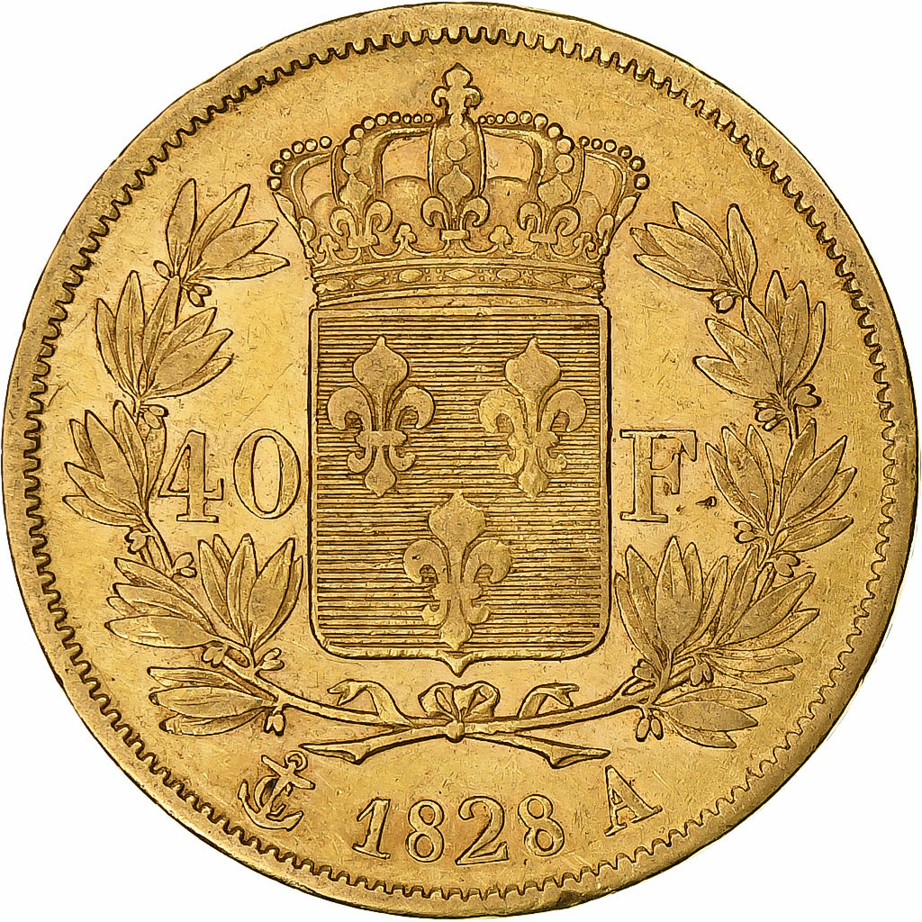 Münze, Frankreich, Charles X, 40 Francs, 1828, Paris, SS, Gold, KM:721.1